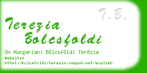terezia bolcsfoldi business card